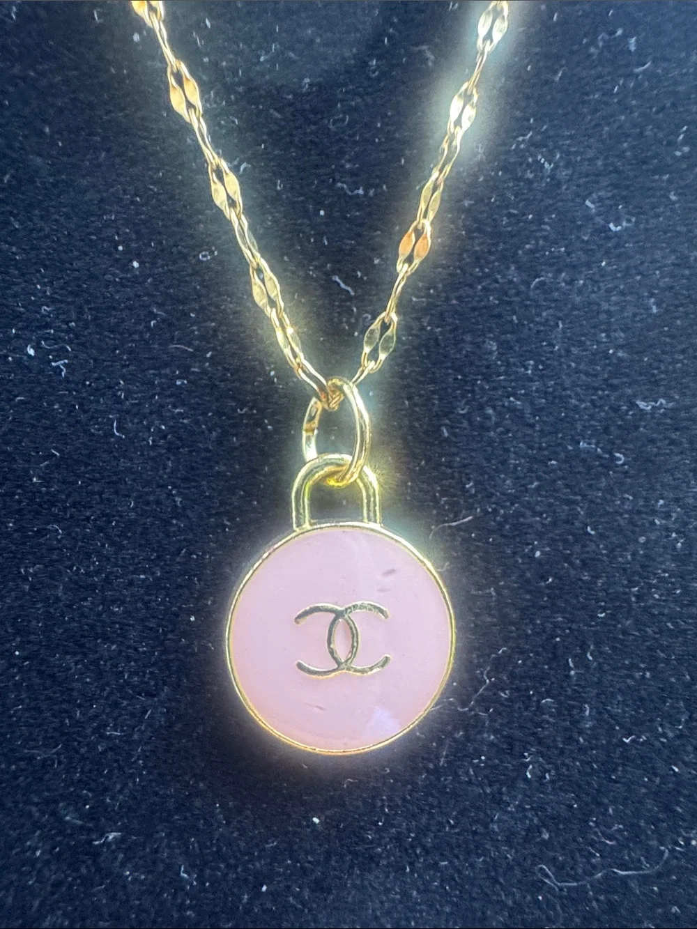 Necklace  Gold-Tone Necklace with Medal Pendant